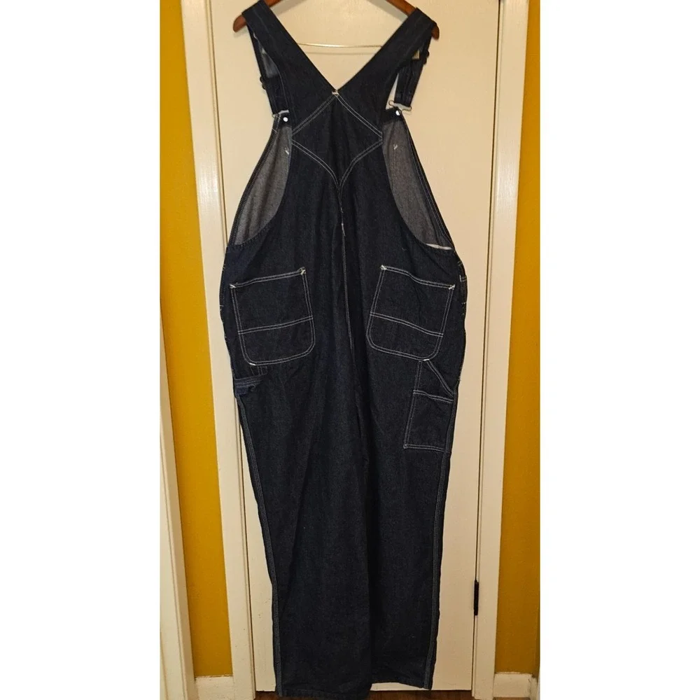 Vintage Sears Roebucks Denim Overalls Mens 46 x 32 Dark Blue Jean Farmer Country